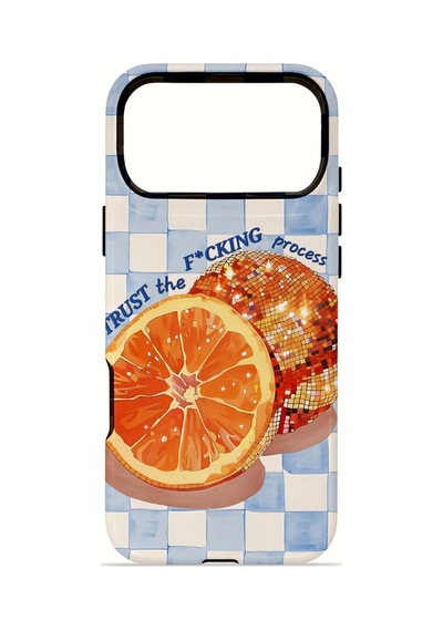 Apple iPhone Uyumlu 17 Pro Max Vorian Çift Katmanlı Magsafe Kılıf Orange Press Collage