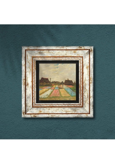 Van Gogh Hollanda'da Lale Tarlaları Taş Duvar Tablosu - Çerçeveli Taş Tablo - Dekoratif Duvar Sanatı - Modern Ev Ve Ofis Duvar Dekoru T1-282