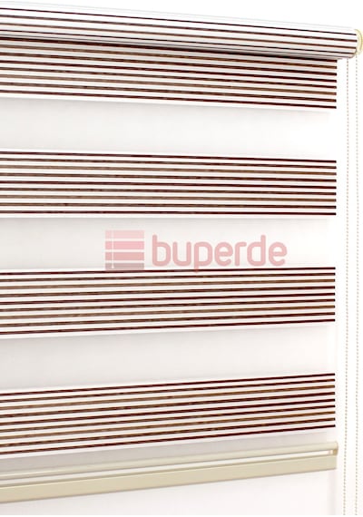 Buperde Kahverengi Beyaz Renkli Pilise Pliseli Zebra Stor Perde