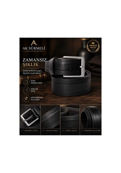 Ak Sürmeli Erkek Siyah % 100 Hakiki,gerçek Dikişli Deri Kemer Kumaş, Keten Ve Kanvasa Uygundur. 4,5 Cm Siyah Siyah Ak Sürmeli Erkek Siyah % 100 Hakiki,gerçek Dikişli Deri Kemer Kumaş, Keten Ve Kanvasa Uygundur. 4,5 Cm Siyah Siyah