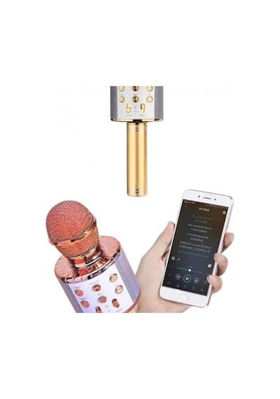 Bluetooth Hoparlör Usb Aux Sd Kart Destekli Karaoke Mikrofonlu Taşınabilir Ses Sistemi