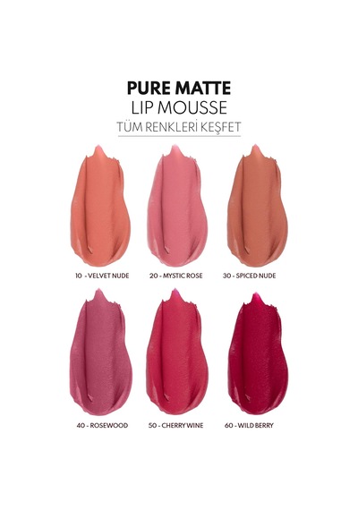 Pure Matte Lip Mousse 60 Wild Berry Kadifemsi Mat Likit Ruj - Bordo Çok Renkli