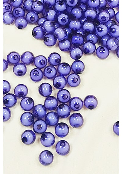 Yuvarlak Boncuk İçten Boncuklu Bileklik Çanta Boncuğu 8 Mm 50 Gr Eflatun - Bnc472