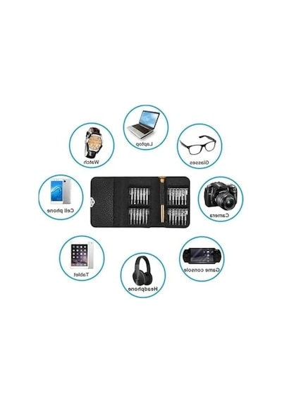 25 Parça Telefon, Saat Ve Bilgisayar Tamiri İçin Deri Cüzdan Kılıflı Set