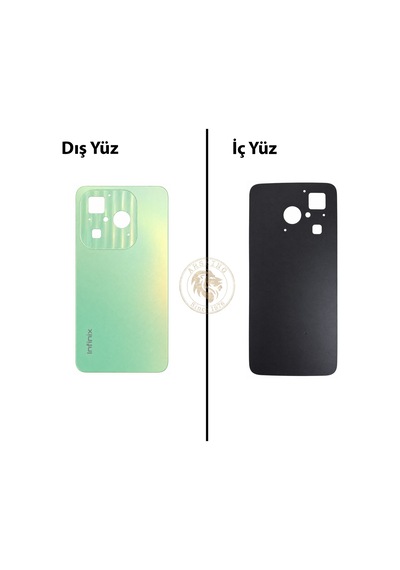 Infinix Hot 40i Yeşil Uyumlu Arka Kapak Arka Cam Batarya Pil Kapağı Lazer Kesim Back Cover Diğer