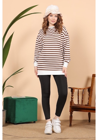 Kadın Sweatshirt-geniş Kalıp-tunik Boy-2 İplik S-m-l-xl 0152kdn 001