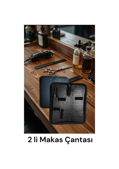 2 Bölüm 2 Makas Lı Fermuarlı Saç Kesim Makası Çantası 1 Adet