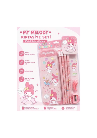 Pembe Sevimli Karakter Kırtasiye Okul Seti Pembe Pembe
