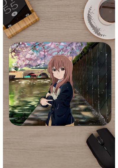 Koe No Katachi Kaymaz Dikişli Kauçuk Oyuncu Mousepad V4 - 22x18 Gaming Mouse Pad Fare Altlığı