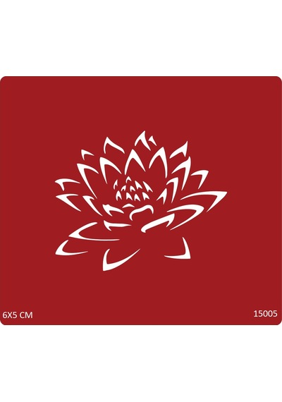 Airbrush Tattoo Lotus Çiçeği Yapışkanlı Stencil Süsleme Ve Boyama Kalıbı