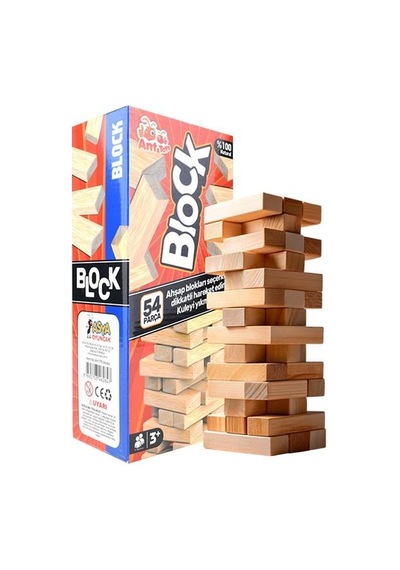 Ant710 54pcs Ahsap Jenga