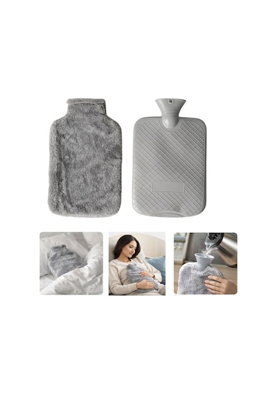 Sunup Sn-29909 Peluş Kılıflı Yumuşak Dokulu 30 Cm 2000 Ml Kapasiteli Sıcak Su Torbası