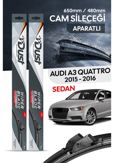 Audi A3 Quattro Sedan 2015-2016 Uyumlu Silecek Takımı 650mm/480mm S13