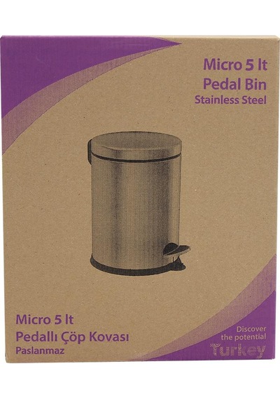 Small Smart Micro Pedallı Çöp Kovası Paslanmaz 5Lt