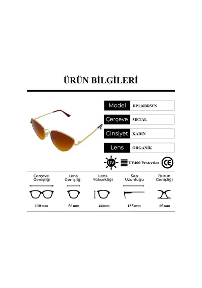 Della Pianto Dp116Brwn Cat Eye Kedi Gözü Kadın Güneş Gözlüğü