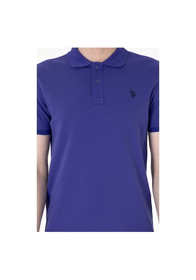 U.S. Polo Assn. Erkek Slim Fit Polo Yaka Mavi Basic Tişört 50297984-VR212