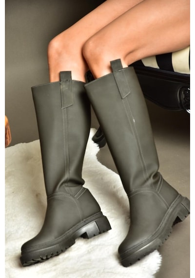 Fox Shoes Kalın Tabanlı Kadın Çizme R973201109 Füme