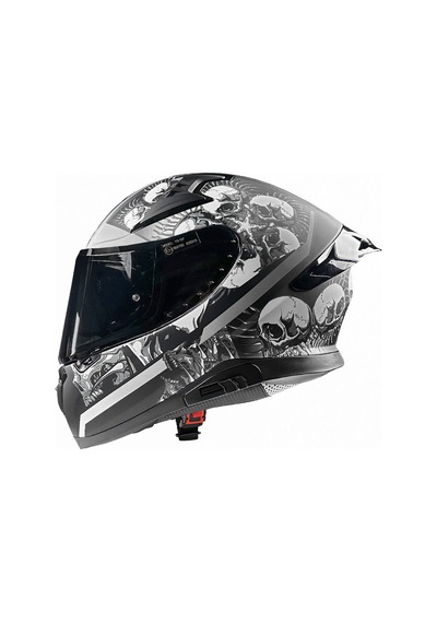 Pilot Snake Sv Matt Skull Full Face Kapalı Kask Siyah