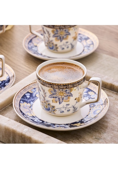 Aryıldız Alice 6 Kişilik 12 Parça Kahve Fincan Takımı 120 Ml Mavi