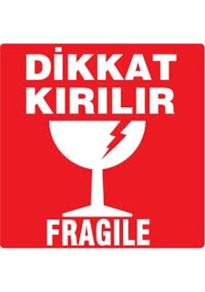 Dikkat Kırılır Etiketi 100x100 250'li Adet