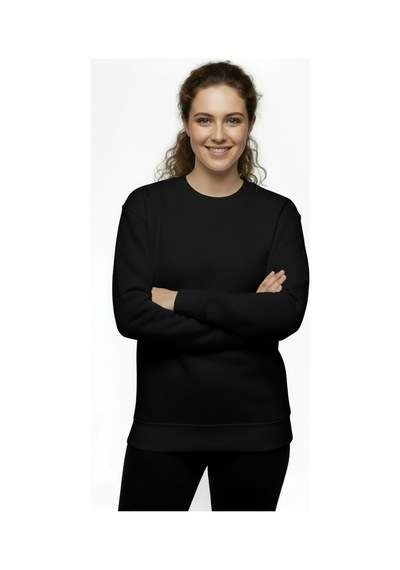 Lyvean Bisiklet Yaka 3 İplik Penye Sweatshirt Siyah