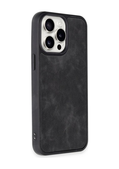 Apple Uyumlu iPhone 15 Pro Kılıf Aras Deri Kapak - Siyah 0.2M-Çok Renkli
