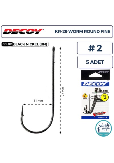Decoy Kr-29 Worm Round Fine Tırnaklı Delikli Olta İğnesi Bn 2 5 Adet Standart