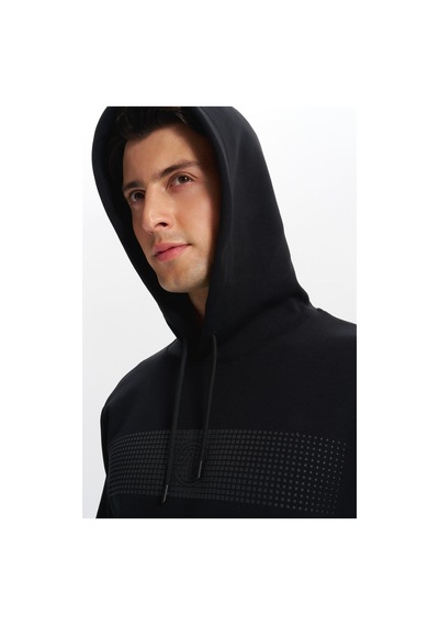 AR-MA Arma Erkek Slim Fit Baskılı Kapüşonlu Kanguru Cepli Interlok Sweatshirt %80 Pamuk %14 Polyester %6 Elastane K30254685202 Siyah