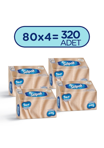 Selpak El Ve Yüz Havlusu Kutulu Kaşmir Özlü 4*80 Yaprak