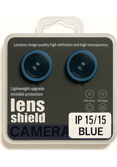 Apple Uyumlu iPhone 15/15 Plus Kamera Lens Koruyucu Black/silver Yüksek Çözünürlüklü-parlak-güçlü Blue