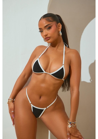 Bayan Metalli Tanga Bikini Takımı - Uvcu-866480 Çok Renkli