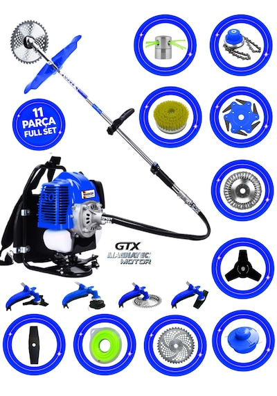 Prowackers German Wqs F900 Pro Seri Sırt Tipi Benzinli Ot Çalı Çim Biçme Tırpanı+ 11 Pcs Full Set Hali Yıkamalı