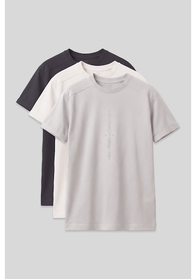 Oversize Fit Baskılı 3lü Paket Antrasit-ekru-taş Erkek Çocuk T-shirt - 11301 Antrasıt-ekru-taş