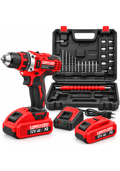Kimmer Plus 12v Xr Şarjlı Darbeli Vidalama Matkap Full Set Çantalı