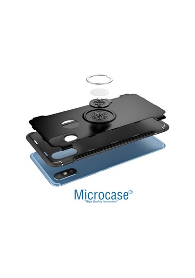 Xiaomi Redmi Note 6 Pro Yüzük Standli Armor Silikon Kilif 310724448