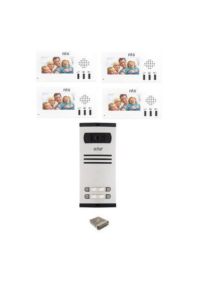 Nts Diafon Görüntülü Dört Daire Için Villa Kit Set Komple