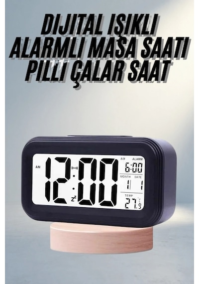 Modern Dijital Alarmlı Çalar Saat 4,3x15,1 Cm .