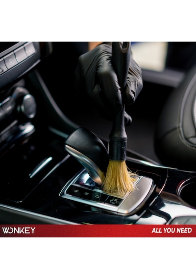 Wonkey - Oto Detay Temizlik Fırçası Klima Izgarası, Havalandırma Menfezi, Torpido, Konsol, Jant Ve Bijon Araları İçin Yumuşak Kıllı Araç Temizleme Fırçası 1