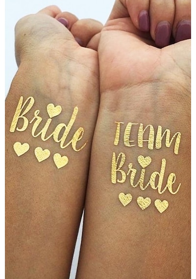 Bride To Be Gold Altın Renk Geçici Dövme 1 Bride 5 Team Bride Bekarlığa Veda Partisi