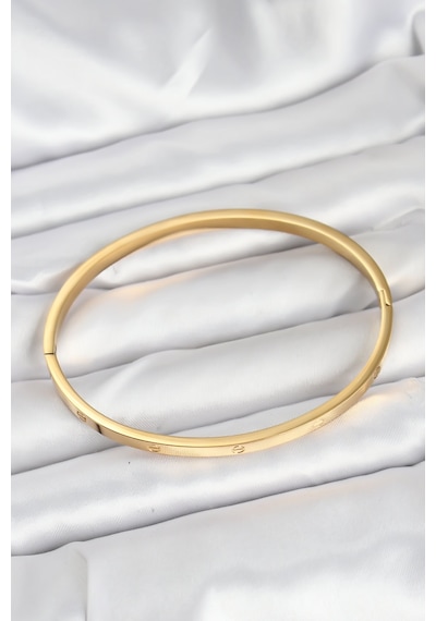 316l Çelik Gold Renk 65 Mm İnce Kadın Kelepçe Bileklik Altın