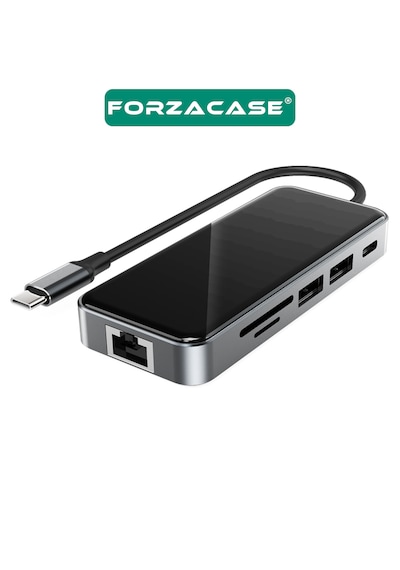 Forzacase Type-c To Hdmı 5 Usb 3.0 Rj45 Usb-c 60w Tf Ve Sd Dönüştürücü 10in1 Hub - Fc1153