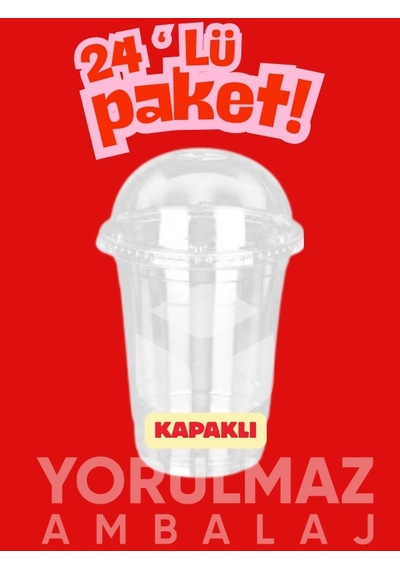 400 Cc Kapaklı Plastik Bardak Sızdırmaz, Dayanıklı Ve Pratik Kullanım 24 Lü Kahverengi