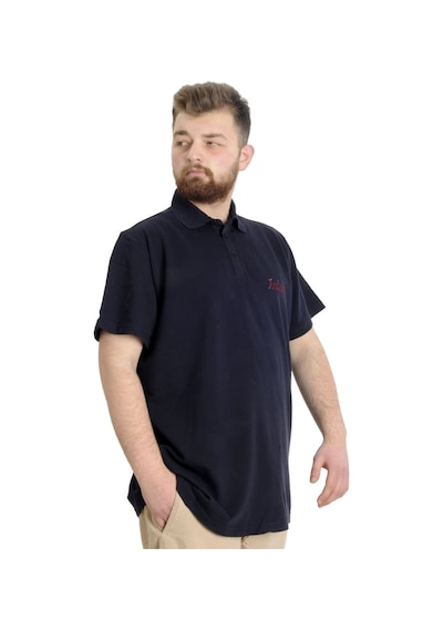 Mode Xl Büyük Beden Erkek T-Shirt Polo Carpe Dıem 23333 Lacivert 001