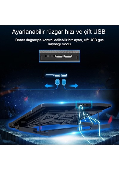 2 Usb 6 Fanlı Sesiz Notebook - Laptop Soğutucusu Oyun Dizüstü
