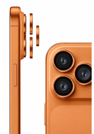 Apple iPhone 17 Pro / 17 Pro Max Uyumlu Kamera Lens Koruyucu Kozmik Turuncu