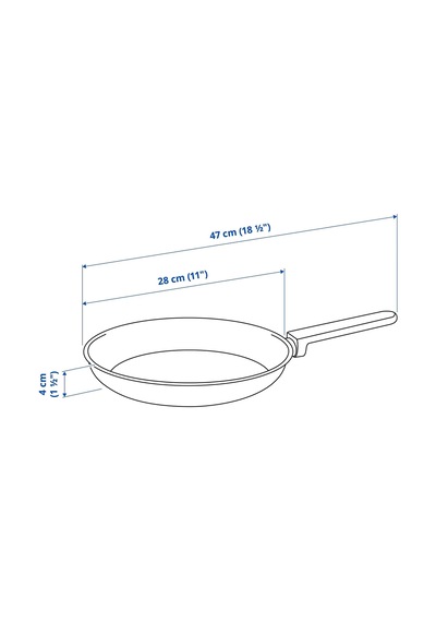 Ikea Mıddagsmat Tava 28 Cm Krom - Siyah 1 Parça Gümüş - Siyah
