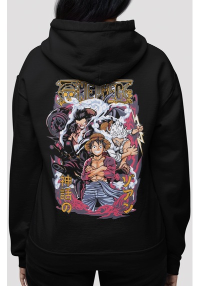Sevbano One Piece Karakterler Monkey D. Luffy Roronoa Zoro Anime Sırt Bas Siyah