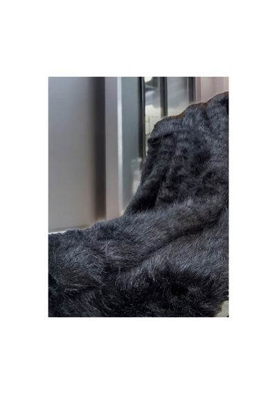 Zp Ymf Uzun Tüylü, Siyah Peluş Kumaş 100x150cm, Ev Tekstili 100x150cm Siyah Siyah