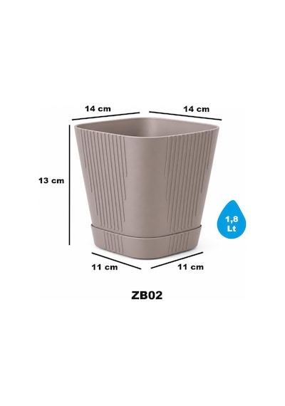 Omnipazar So-zb02 Zambak Dekoratif Plastik Saksı 1.8 Litre No:2 Mocha
