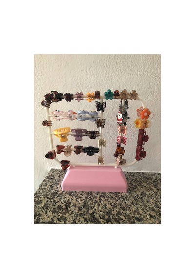 Saç Tokası Tutucu Stand, Minik Saç Tokası Standı, Renk Seçeneği Mevcut Organizer Beyaz